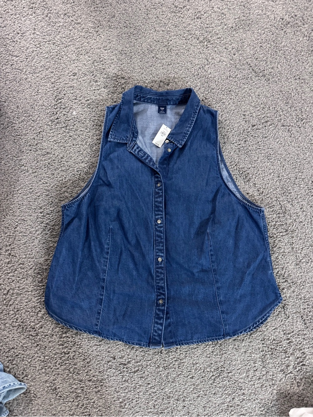 Gap Cotton Blend Denim Button-Front Tank